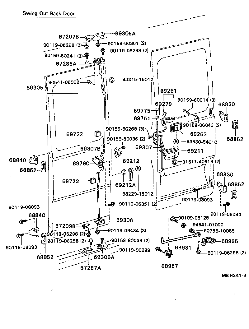 68932-90B00 STAY, BACK DOOR, NO.1 product image