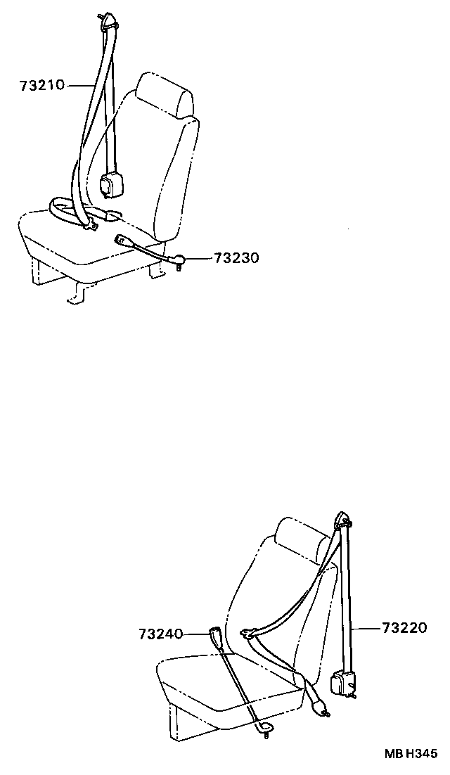 73210-90B01 BELT ASSY, FRONT SEAT OUTER, RH product image