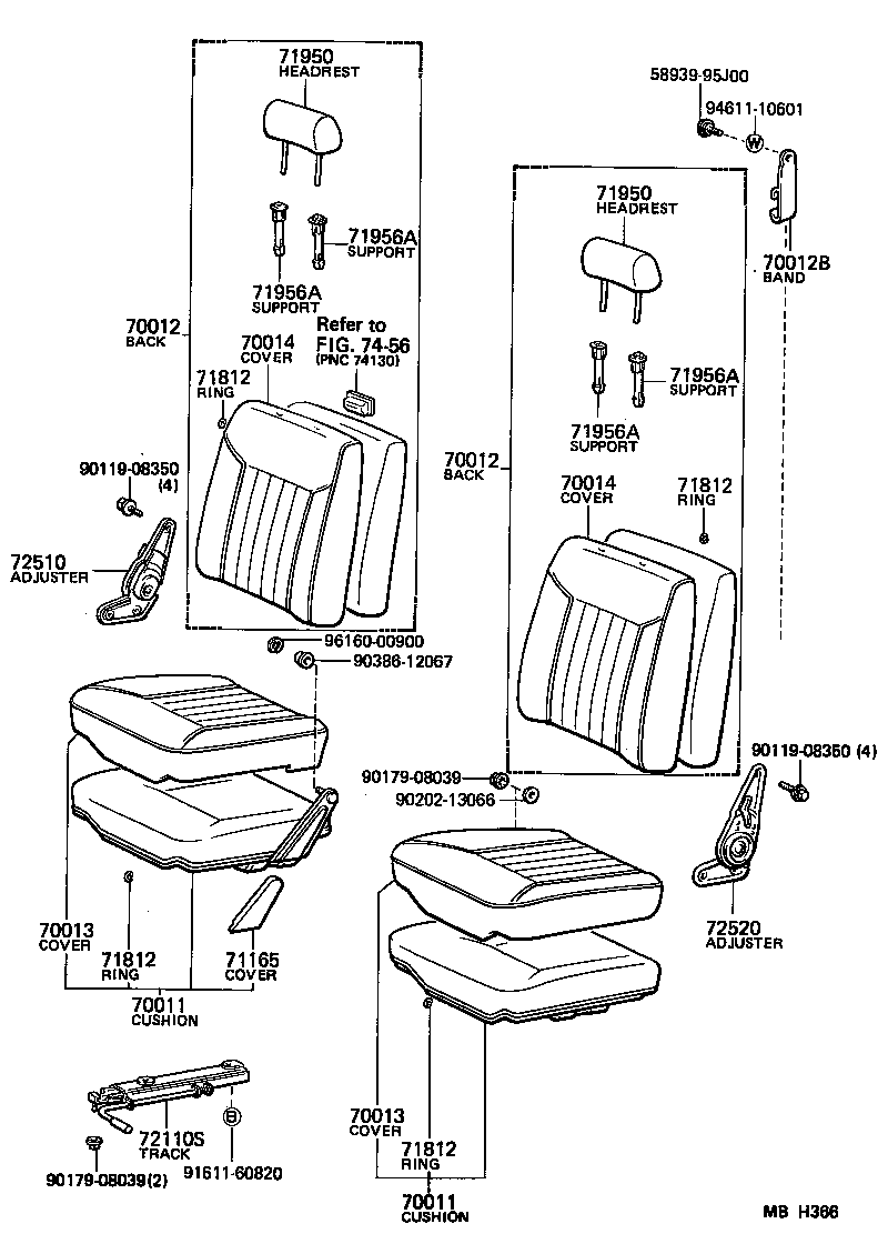 71208-95707 COVER ASSY, NO.1 SEAT CUSHION product image