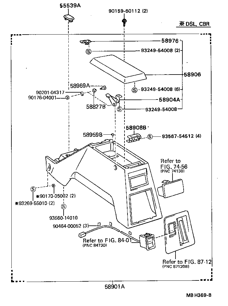 58901-89102-04 BOX SUB-ASSY, CONSOLE, REAR product image
