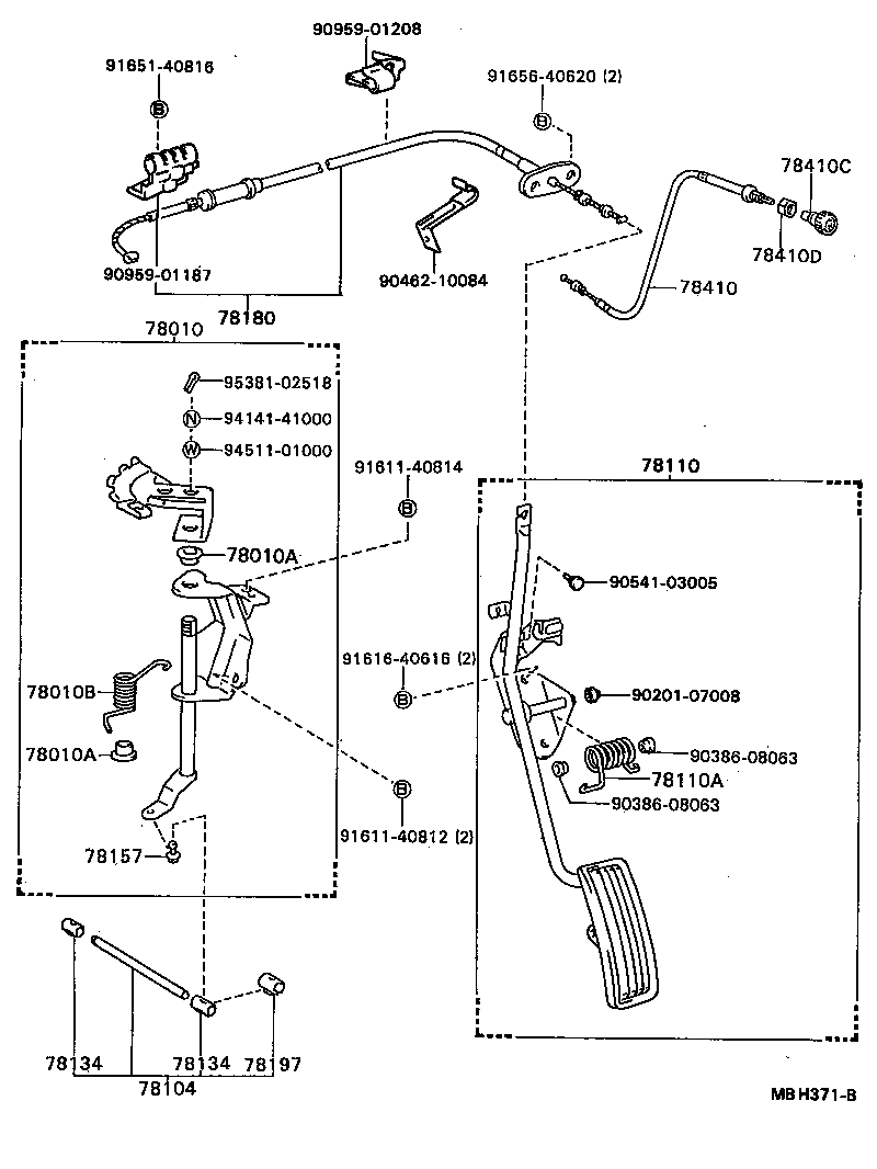 78120-89133 ROD ASSY, ACCELERATOR PEDAL product image