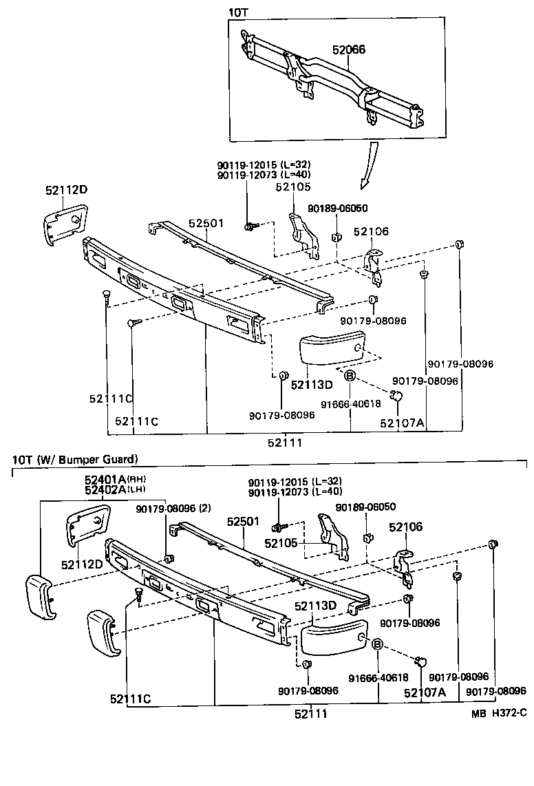 Toyota 52103-89106 EXTENSION, FRONT BUMPER, LH