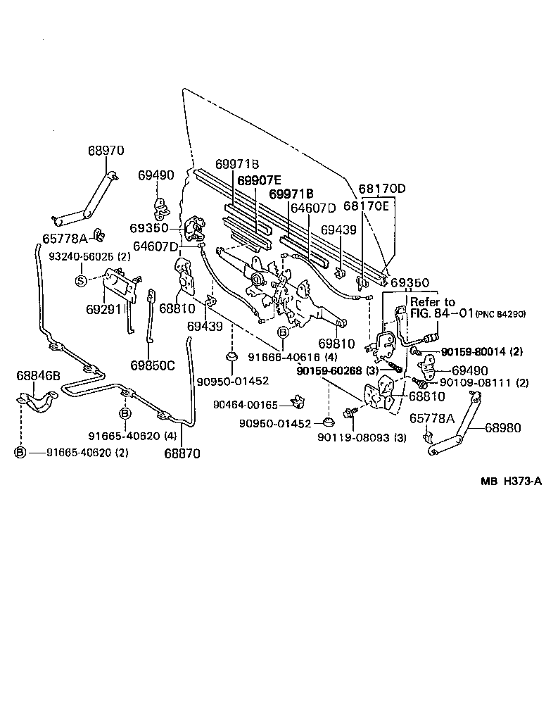 Toyota 68950-89101 STAY ASSY, BACK DOOR, RH