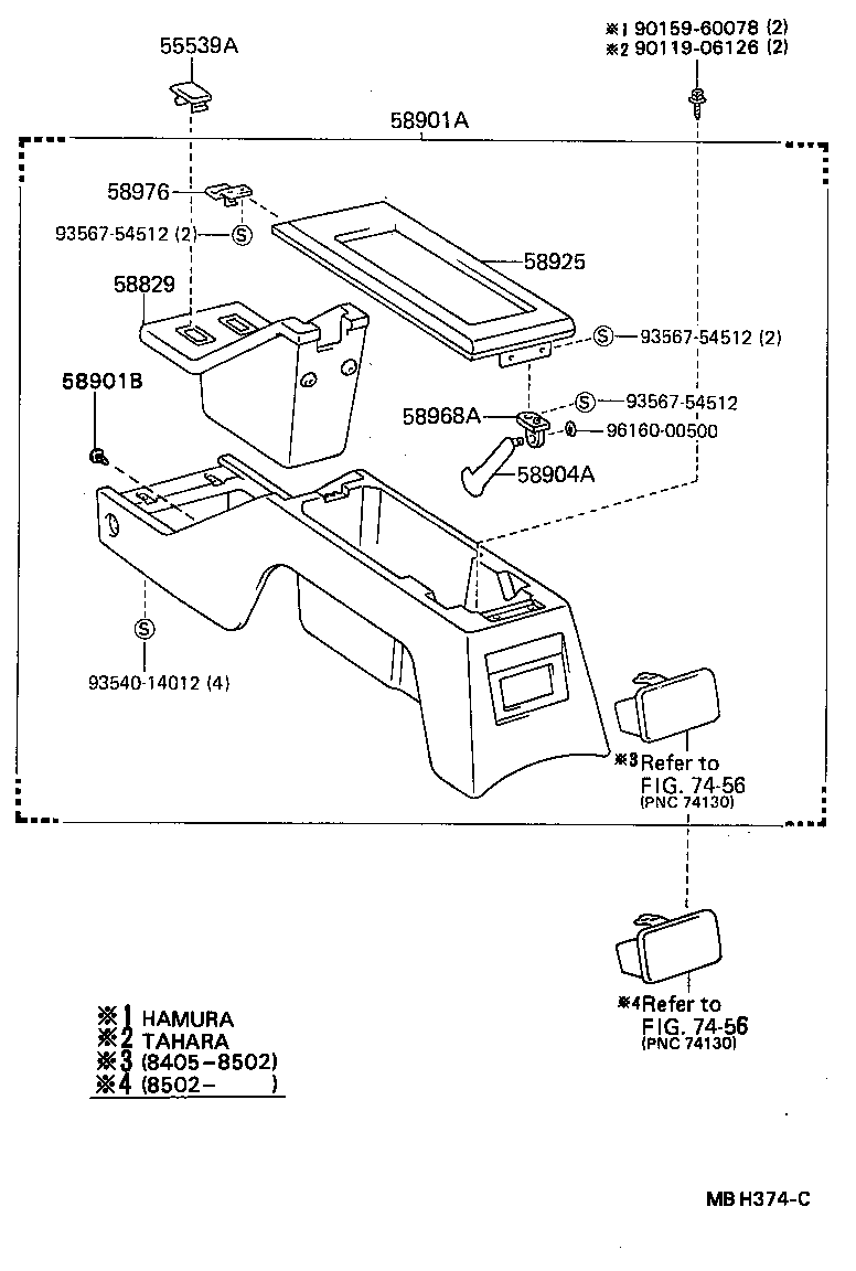 58901-89102-04 BOX SUB-ASSY, CONSOLE, REAR product image
