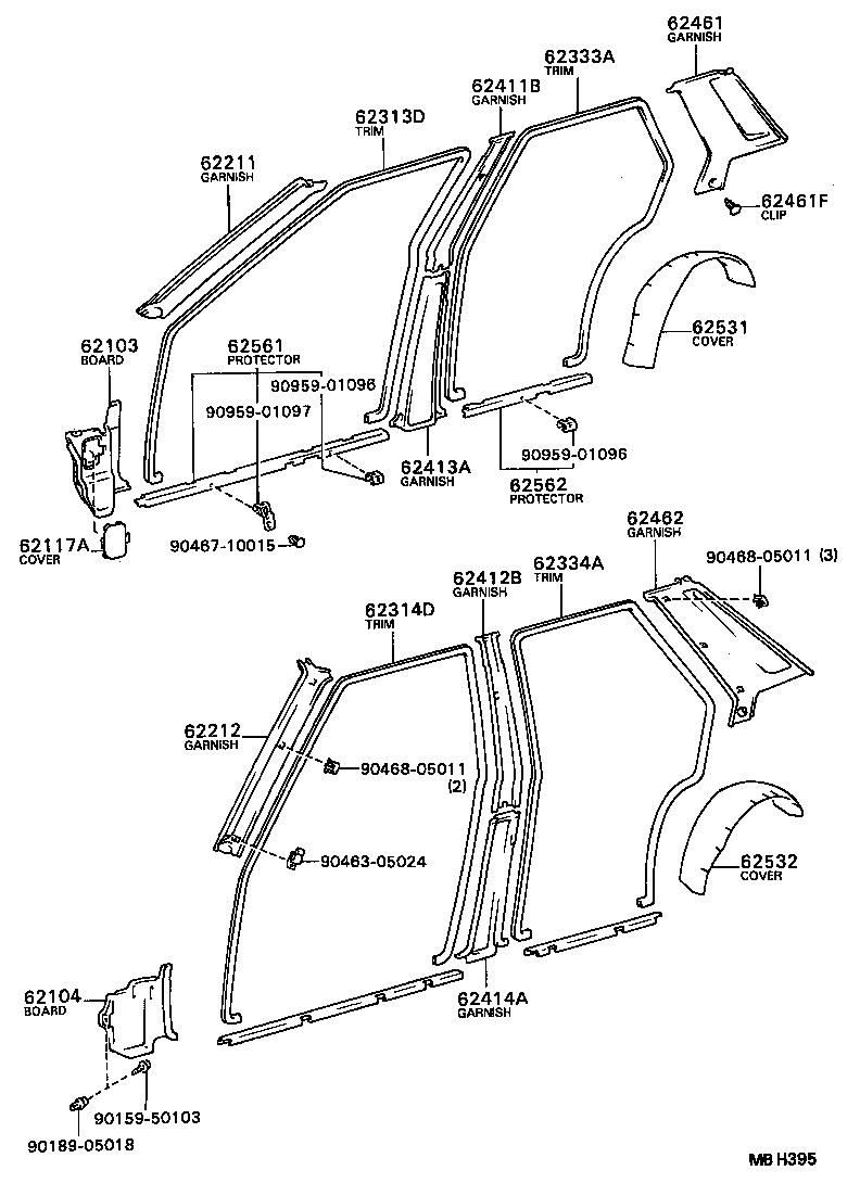 62333-12050-06 TRIM, REAR DOOR OPENING, RH product image