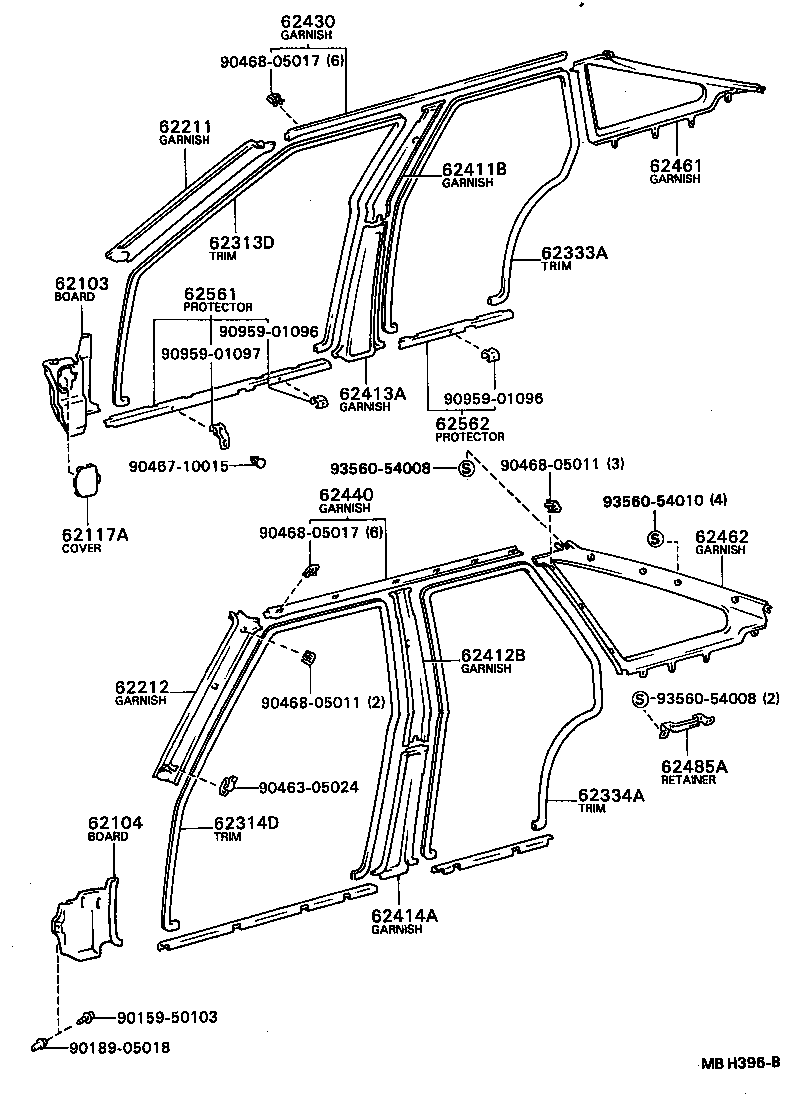 62333-12050-06 TRIM, REAR DOOR OPENING, RH product image