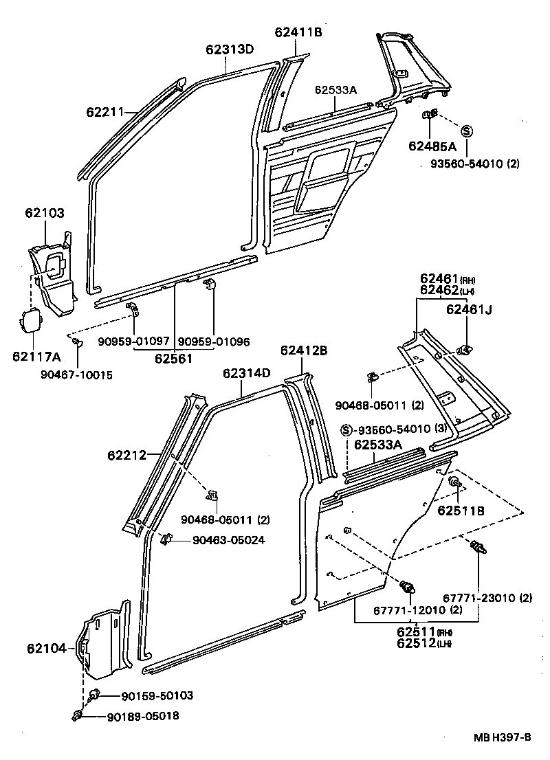 62333-12050-06 TRIM, REAR DOOR OPENING, RH product image