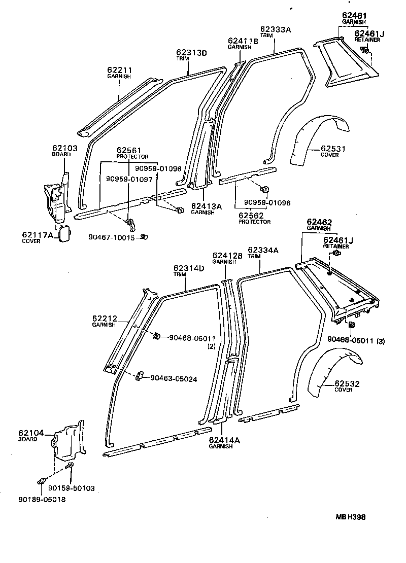 62333-12050-06 TRIM, REAR DOOR OPENING, RH product image