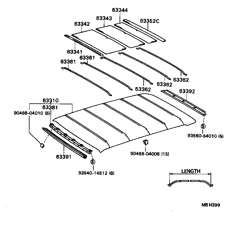 63341-12110 PAD, ROOF SILENCER, NO.1 product image
