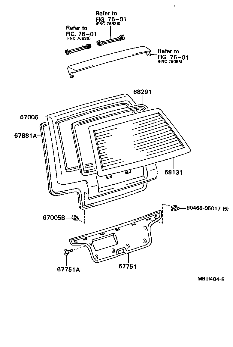 67005-12840 PANEL SUB-ASSY, BACK DOOR product image