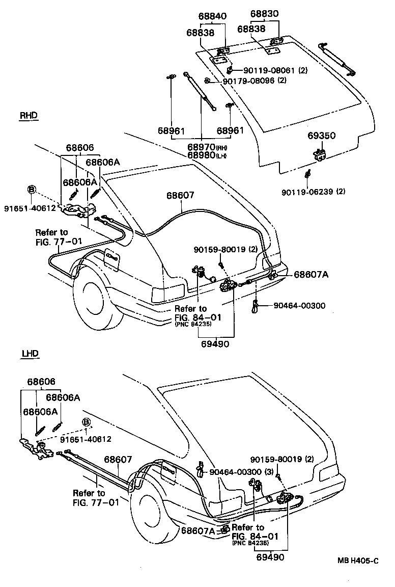 64607-12290 CABLE SUB-ASSY, BACK DOOR LOCK CONTROL product image