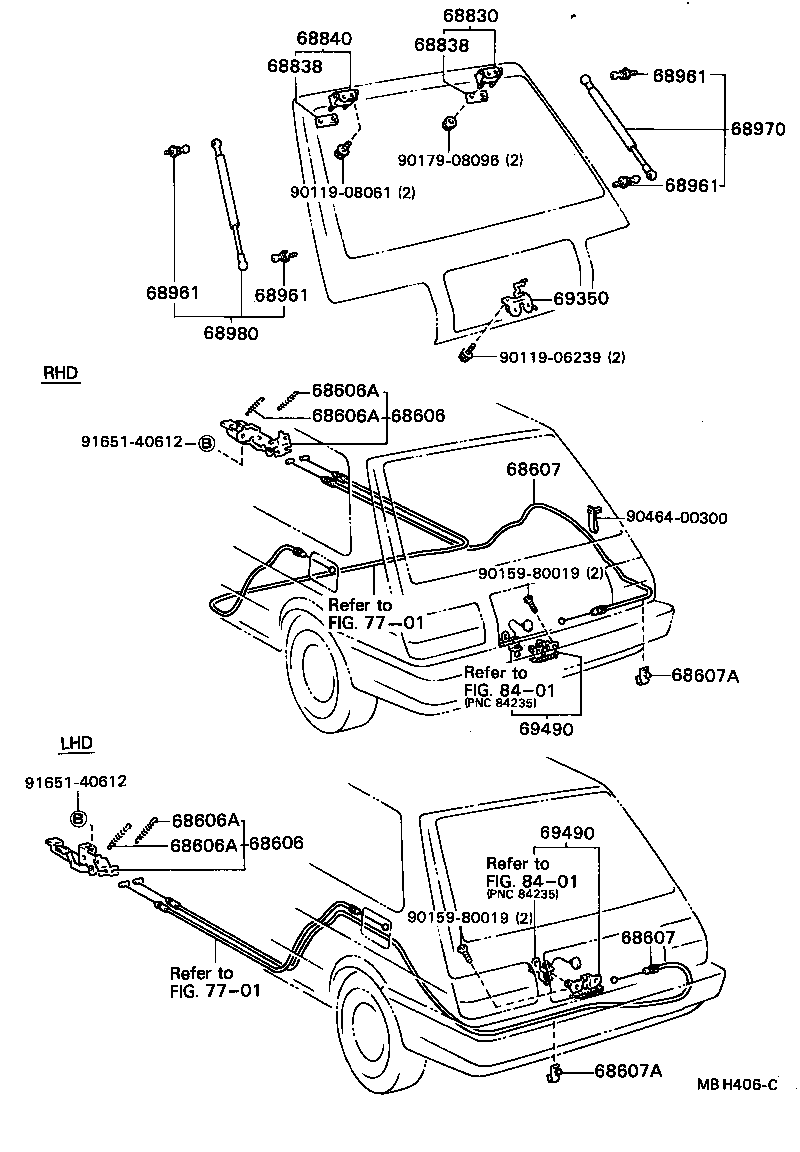 64607-12290 CABLE SUB-ASSY, BACK DOOR LOCK CONTROL product image