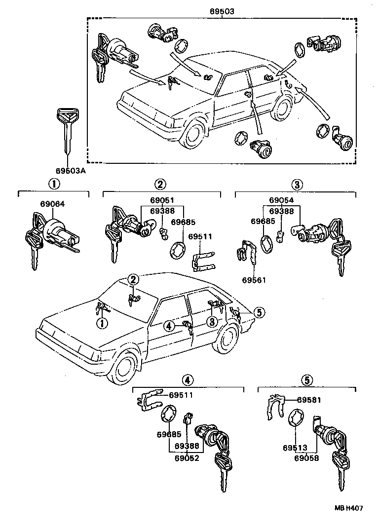 69005-12581 CYLINDER SET, LOCK product image