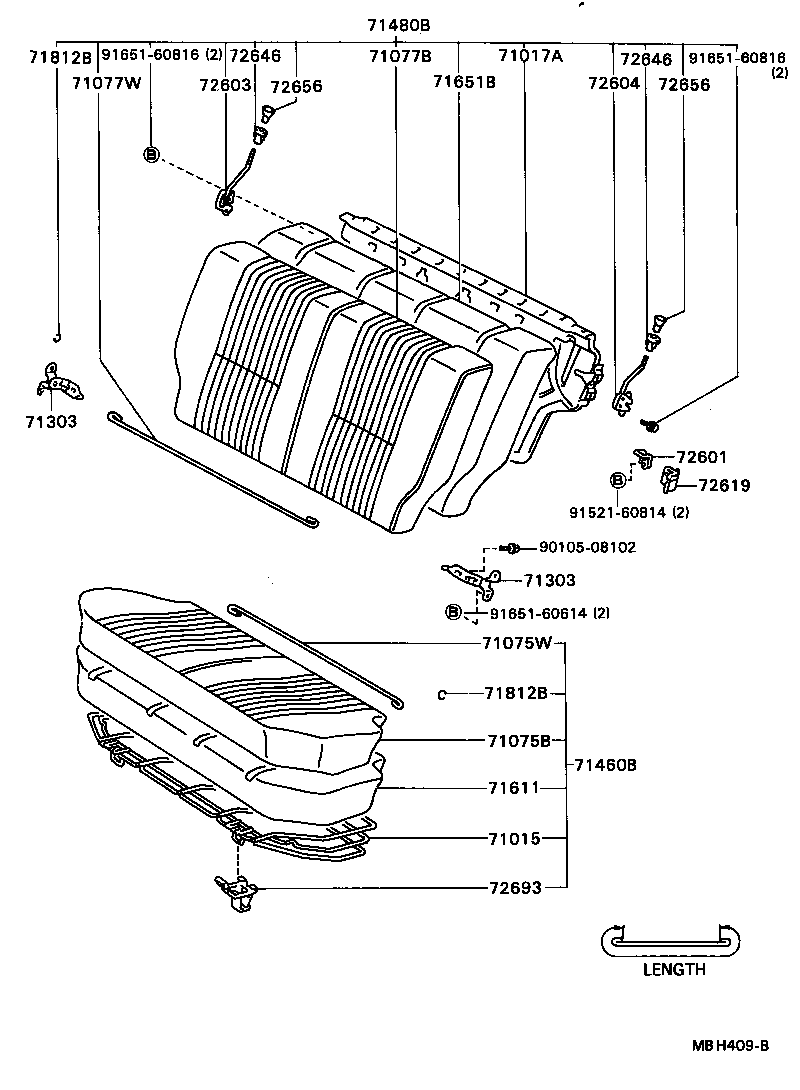 71017-16060 FRAME SUB-ASSY, REAR SEAT BACK, RH product image
