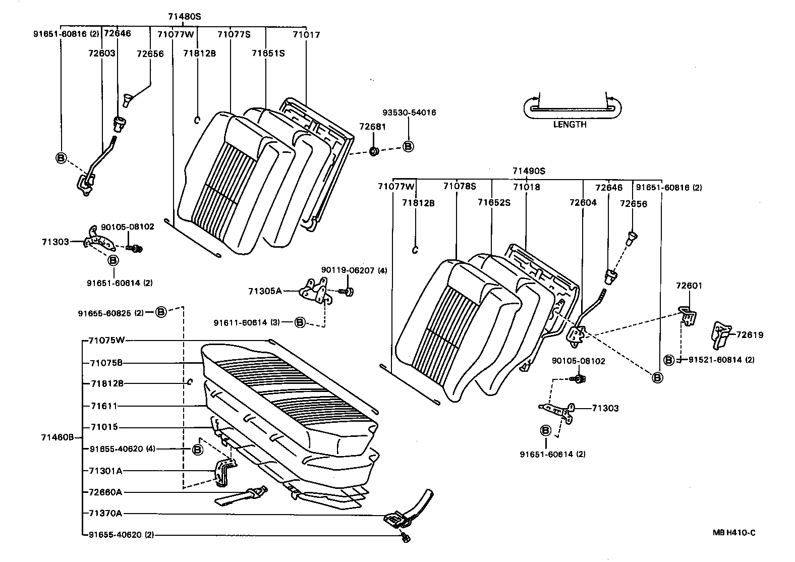 71017-16060 FRAME SUB-ASSY, REAR SEAT BACK, RH product image