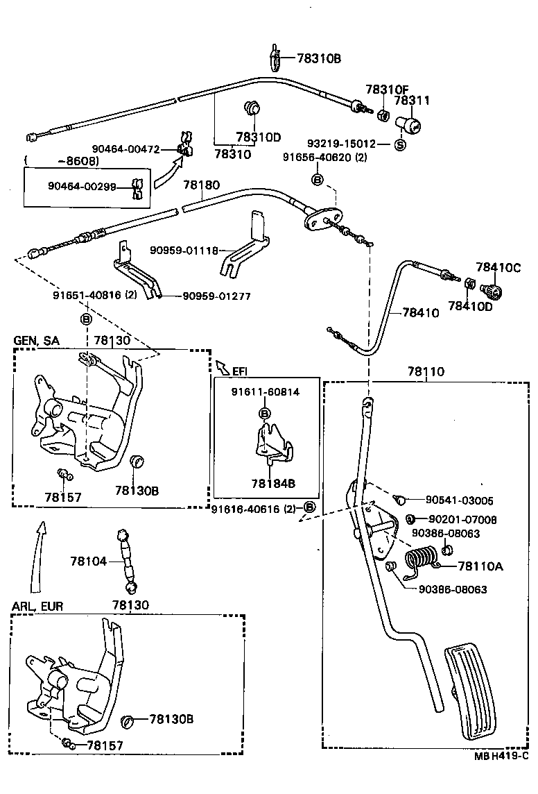78120-89124 ROD ASSY, ACCELERATOR PEDAL product image