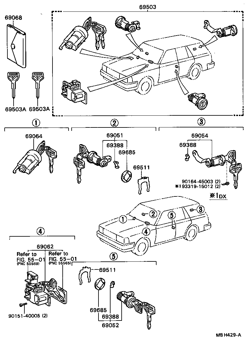 69005-22250 CYLINDER SET, LOCK product image
