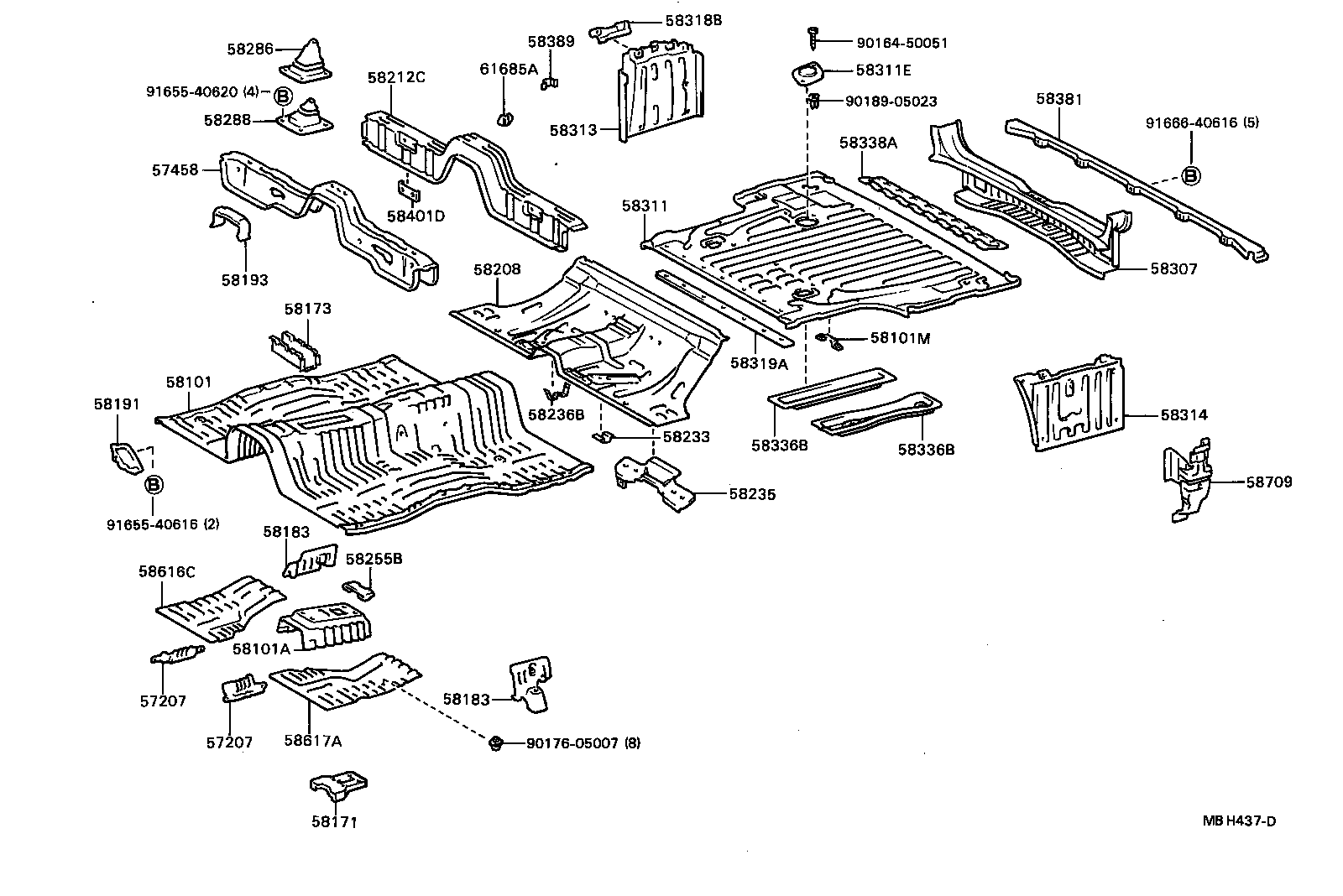57207-22040 BRACKET SUB-ASSY, ENGINE REAR MOUNTING MEMBER product image