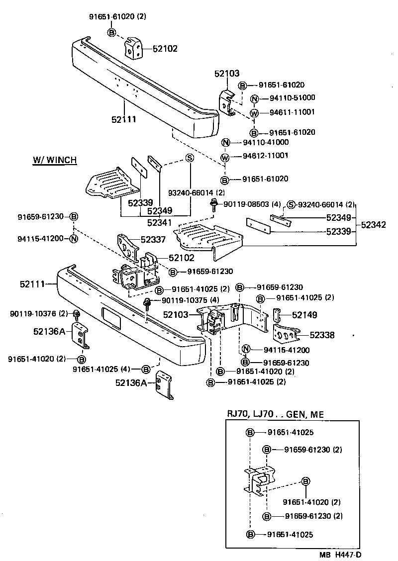52506-60010 RETAINER, FRONT BUMPER, UPPER CENTER product image