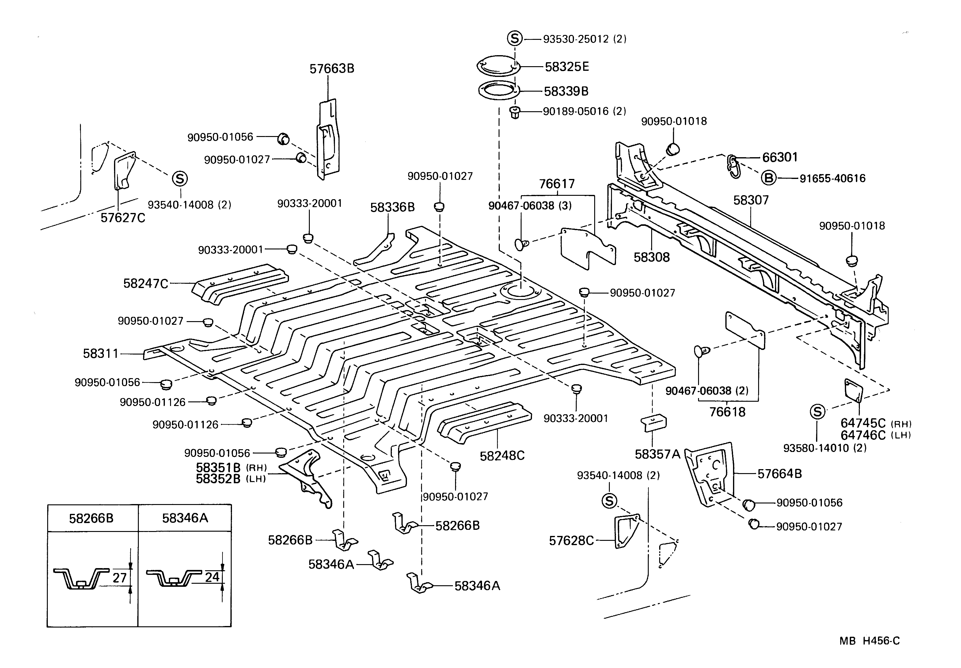 Toyota 58307-90K01 PANEL SUB-ASSY, BODY LOWER BACK