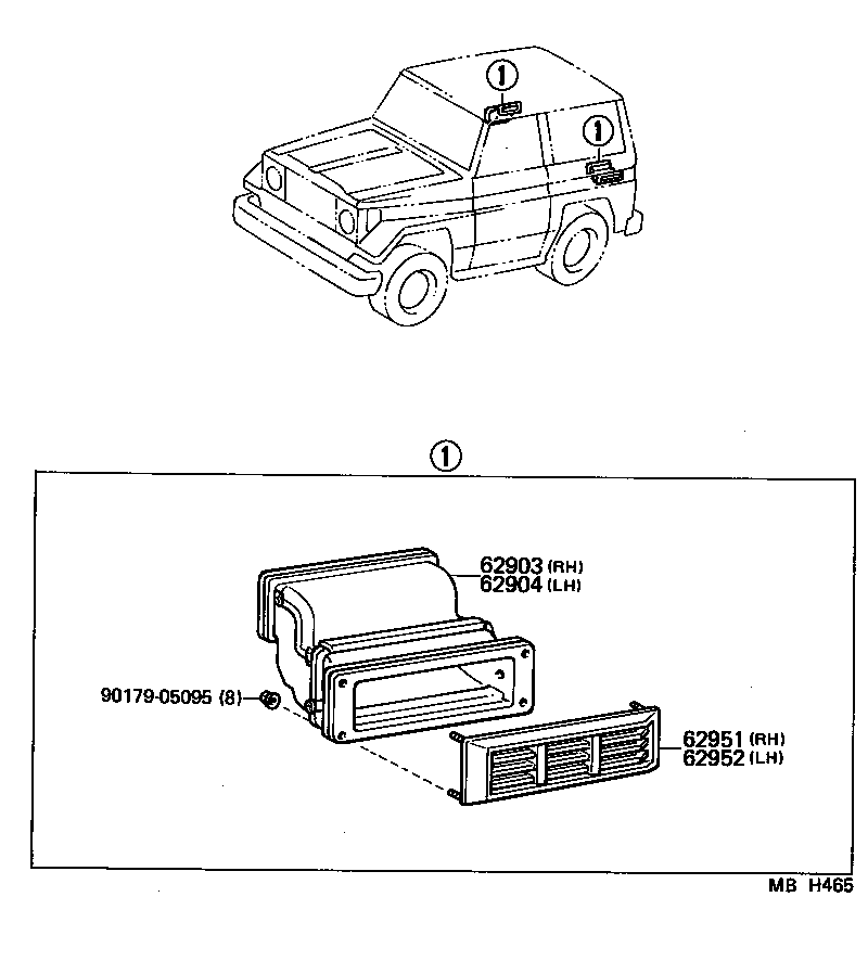 62951-90K02 LOUVER, VENT, INNER RH product image