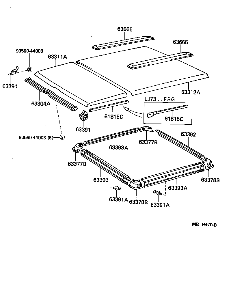 63371-90A02 RETAINER, HEADLINING SUPPORT product image