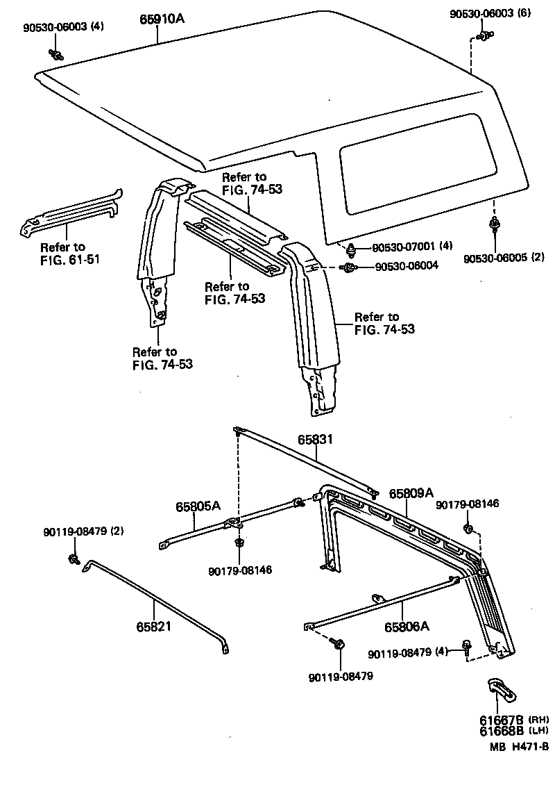65809-90K00 BOW SUB-ASSY, REAR TOP COVER TARPAULIN product image