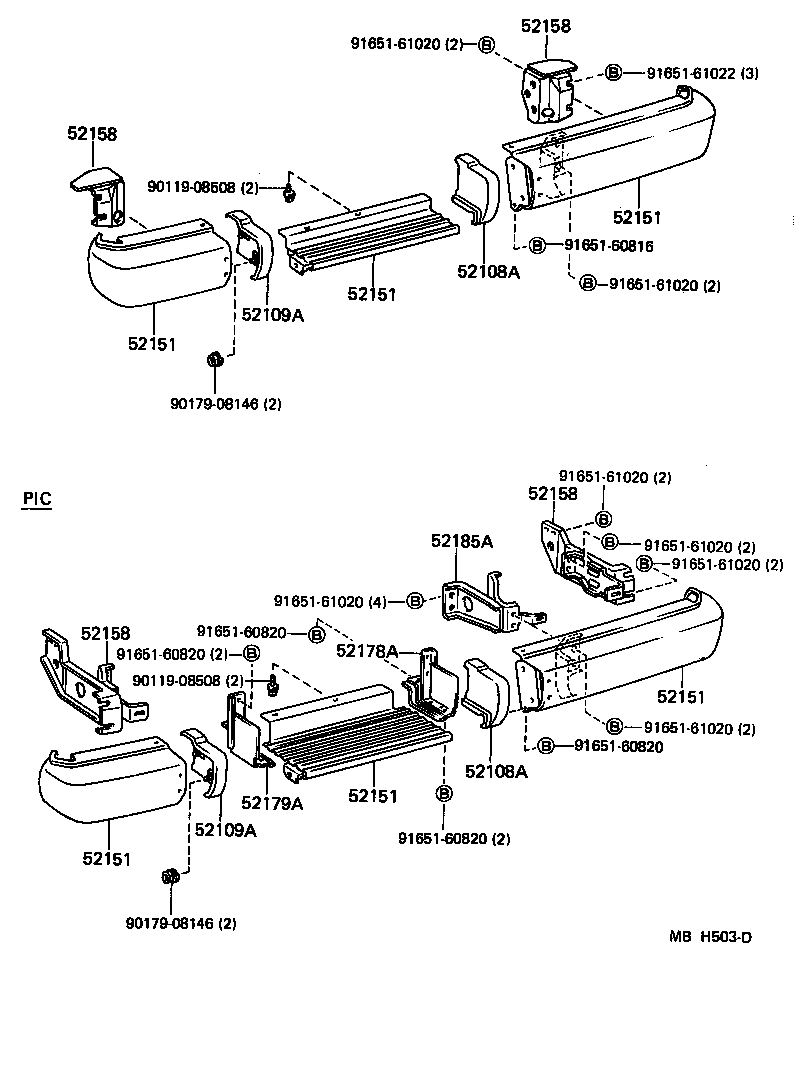 52178-60010 REINFORCEMENT, REAR BUMPER BAR CORNER, RH product image