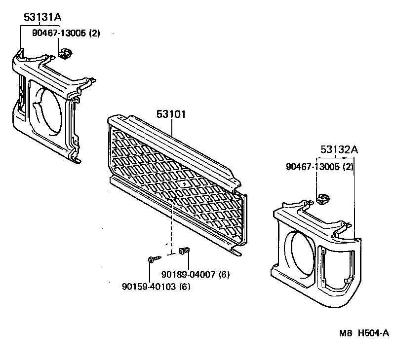 53101-90K02 GRILLE SUB-ASSY, RADIATOR product image