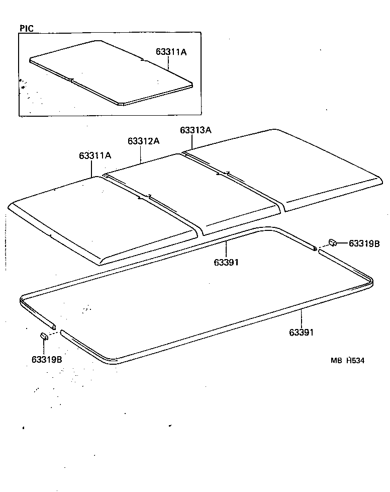 63371-90A02 RETAINER, HEADLINING SUPPORT product image