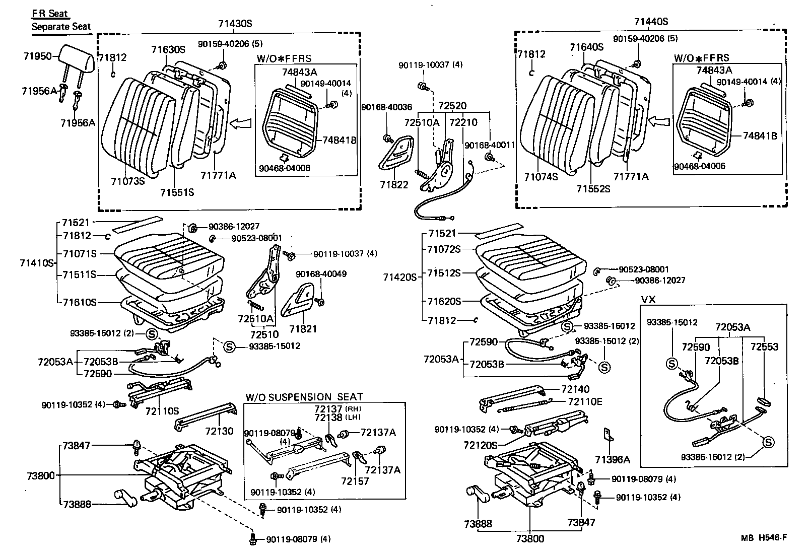 71014-90K02 SPRING ASSY, FRONT SEAT BACK, LH(FOR SEPARATE TYPE) product image