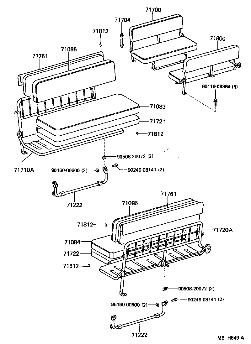 71013-90K02 SPRING ASSY, FRONT SEAT BACK, RH(FOR SEPARATE TYPE) product image