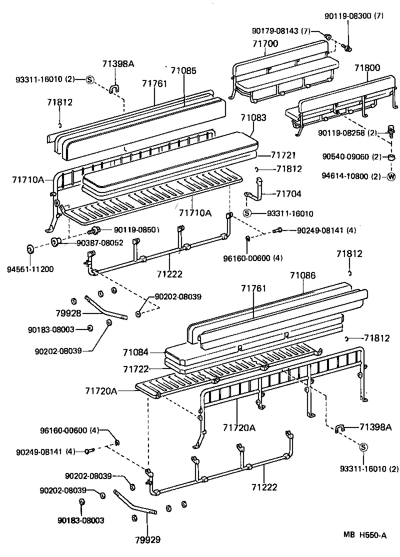 71013-90K02 SPRING ASSY, FRONT SEAT BACK, RH(FOR SEPARATE TYPE) product image