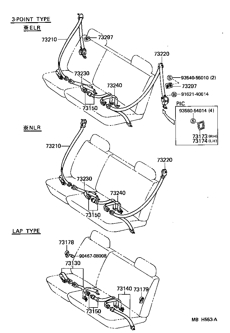 73140-90K01-06 BELT ASSY, FRONT SEAT LAP TYPE, RH product image