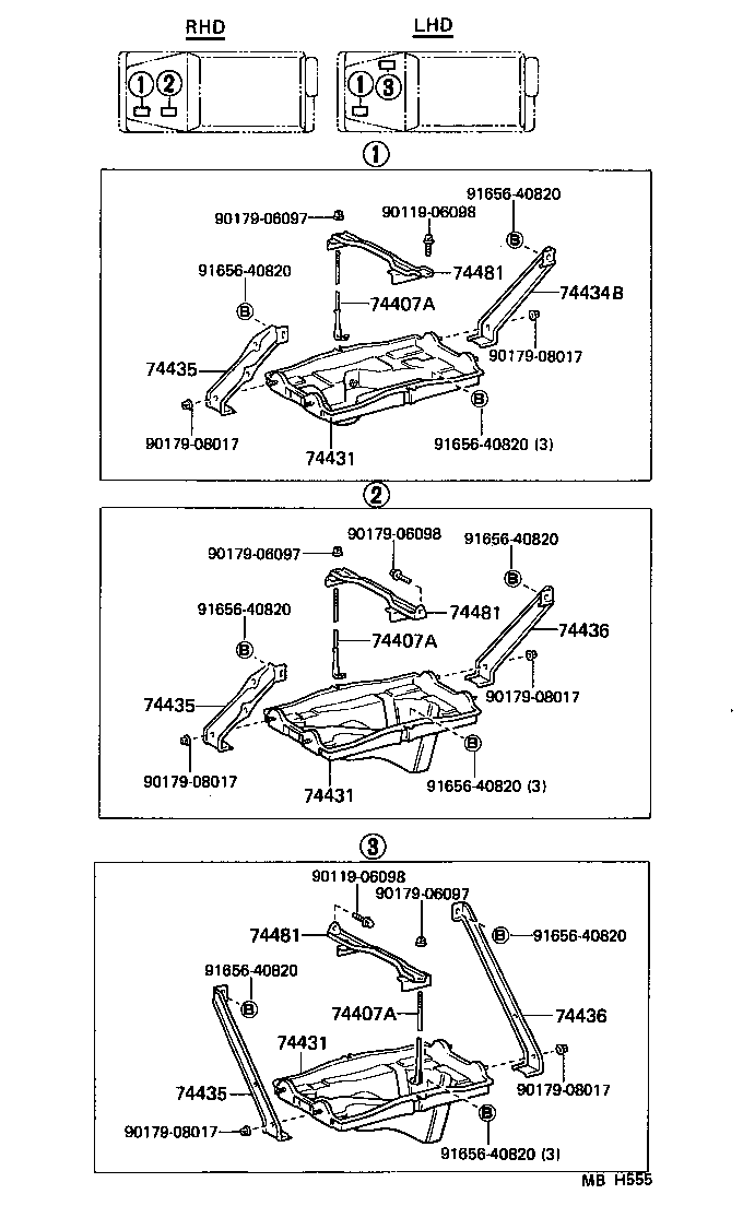 74404-90K02 CLAMP, BATTERY HOLD DOWN product image
