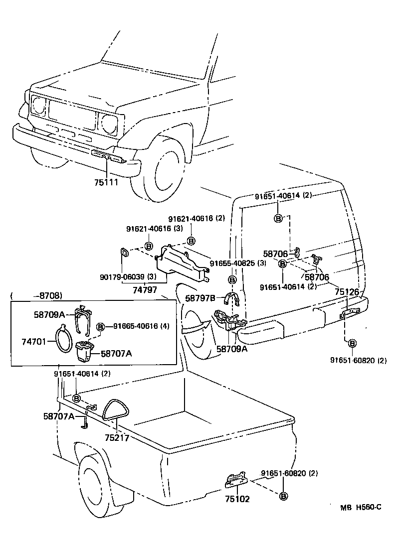 75122-60050 BRACKET SUB-ASSY, REAR LICENSE PLATE product image