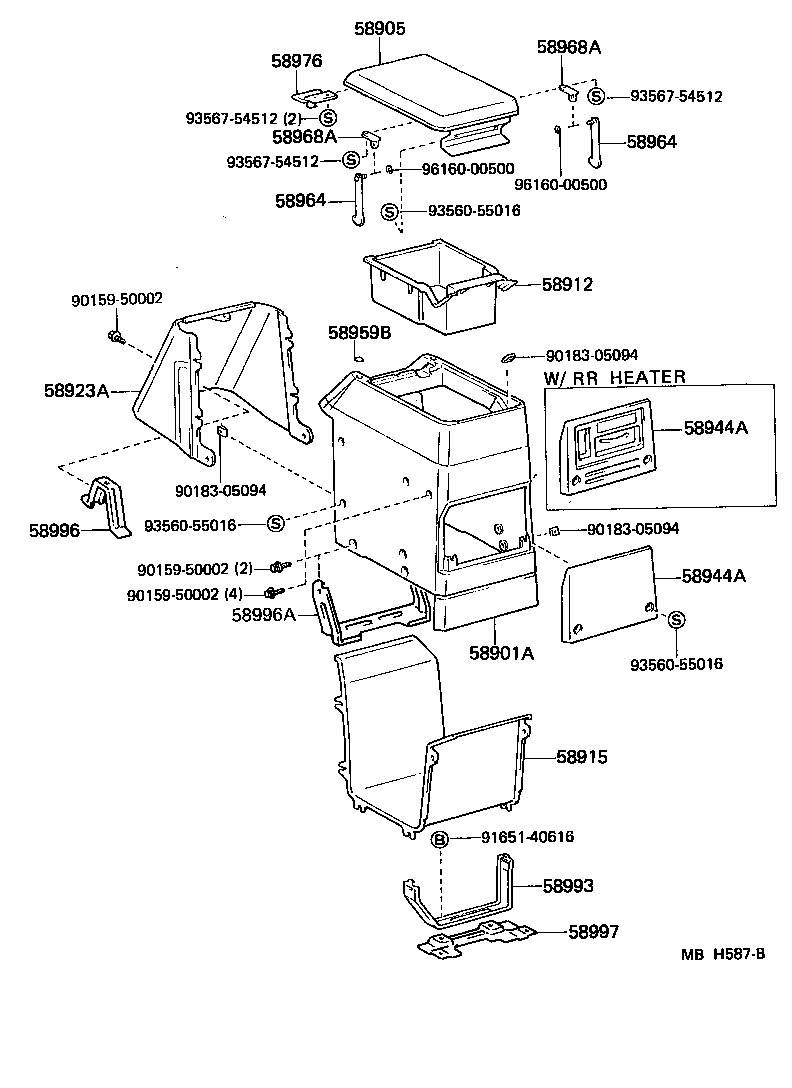 58995-90K00 BRACKET, CONSOLE BOX MOUNTING, NO.1 product image
