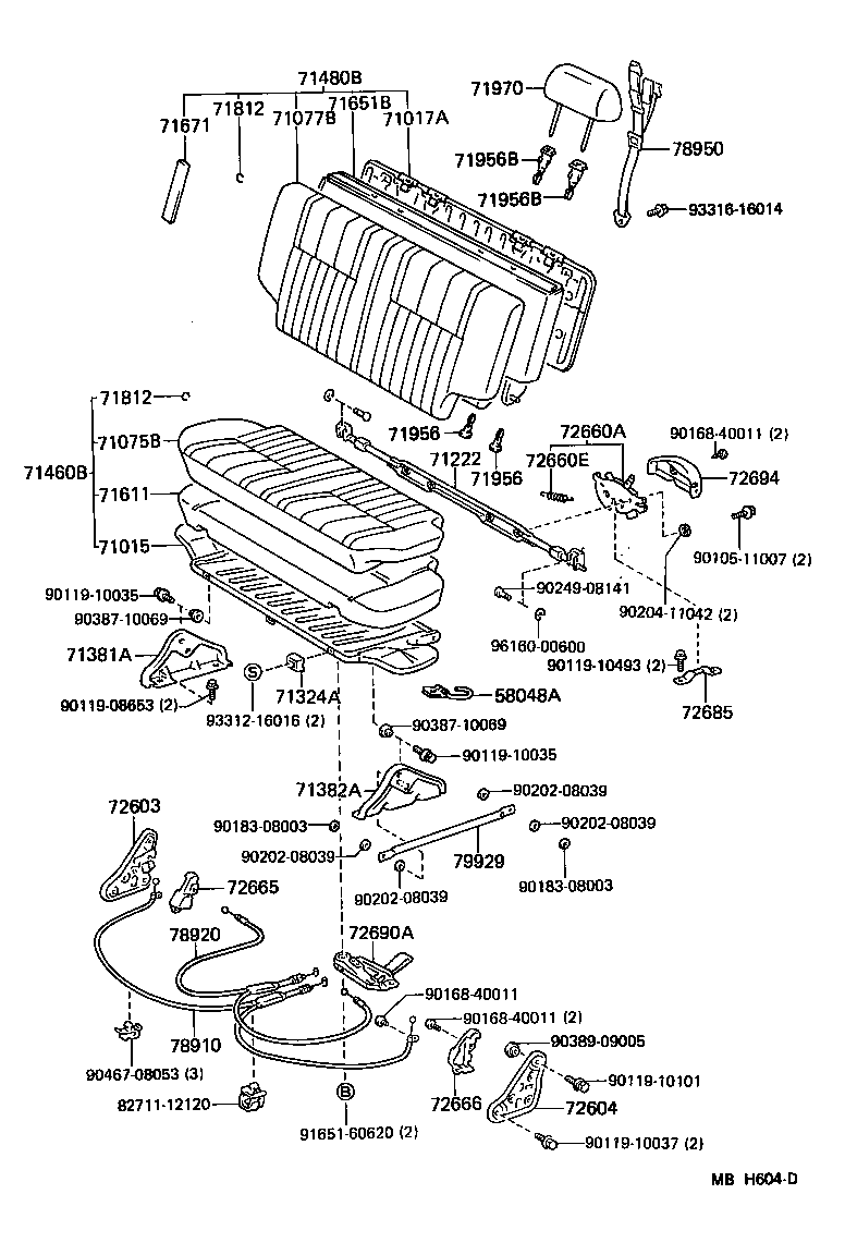 71014-90K02 SPRING ASSY, FRONT SEAT BACK, LH(FOR SEPARATE TYPE) product image