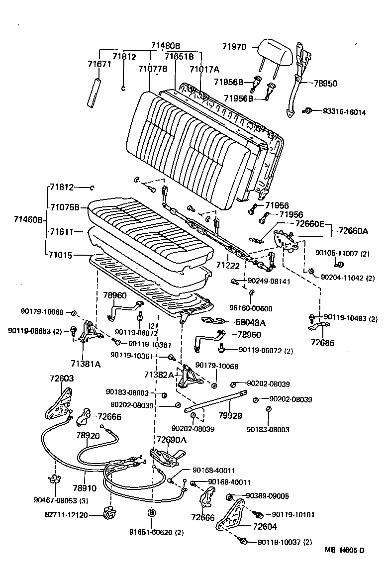 71014-90K02 SPRING ASSY, FRONT SEAT BACK, LH(FOR SEPARATE TYPE) product image