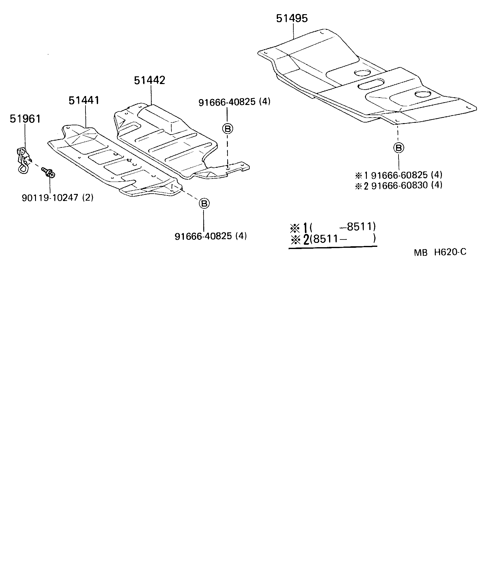 Toyota 51442-60030 COVER, ENGINE UNDER, NO.2