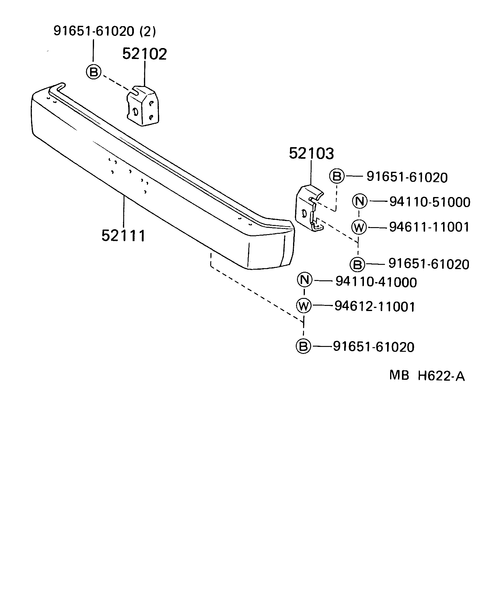 Toyota 52101-60020 BUMPER ASSY, FRONT