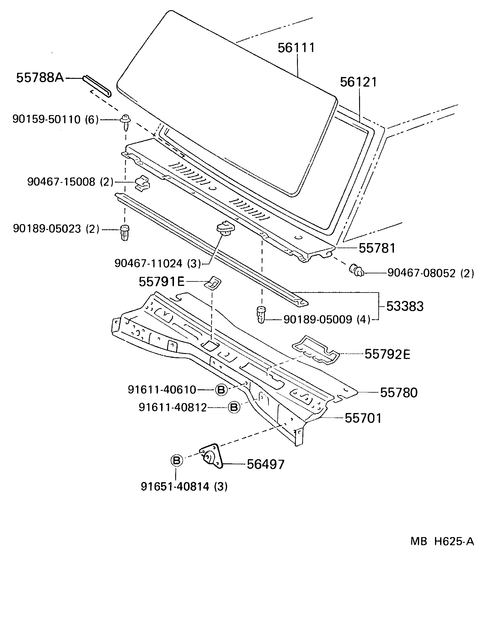 Toyota 55781-90K02 LOUVER, COWL VENTILATOR