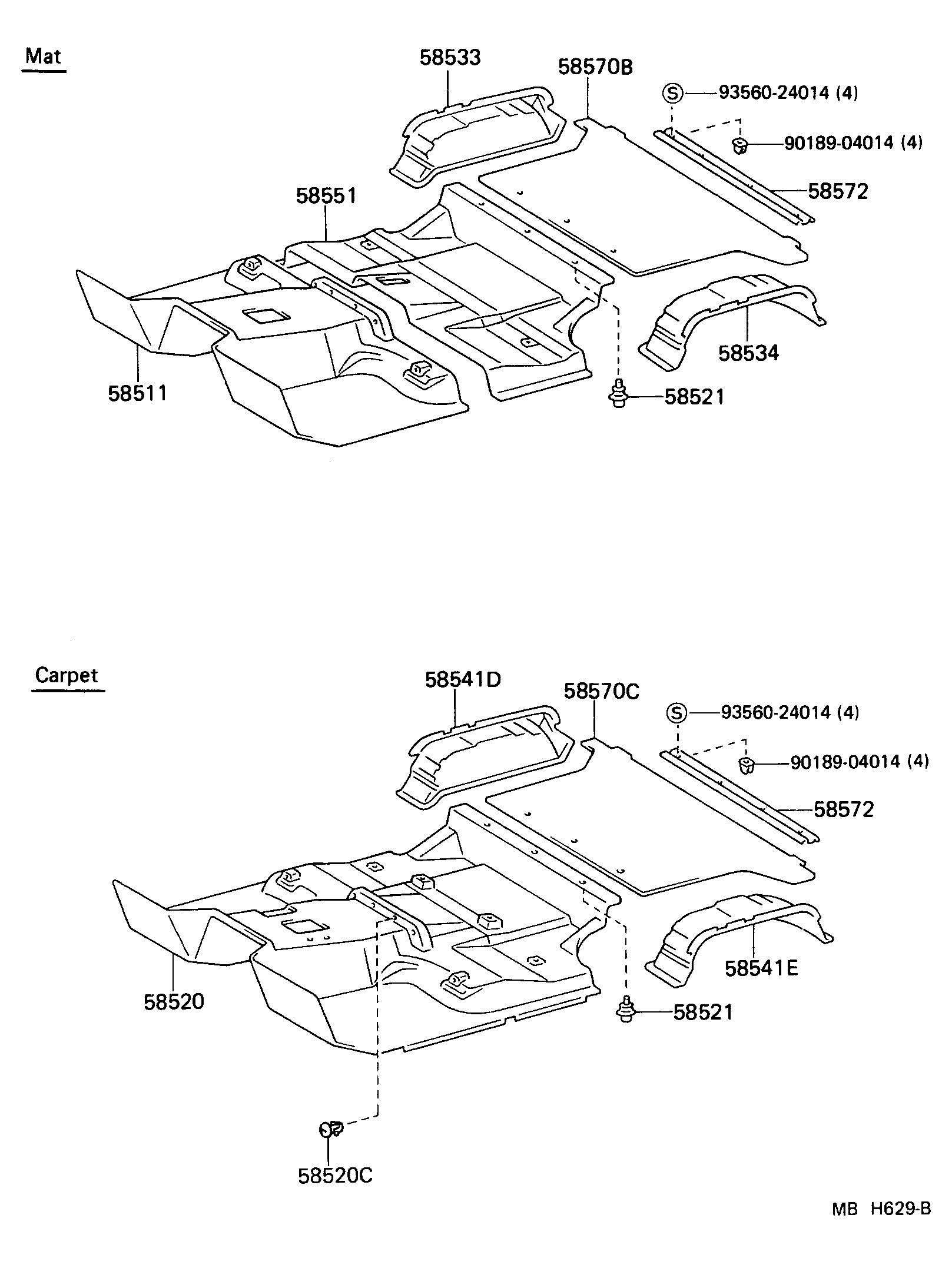 Toyota 58510-90K56-03 MAT, FLOOR, FRONT