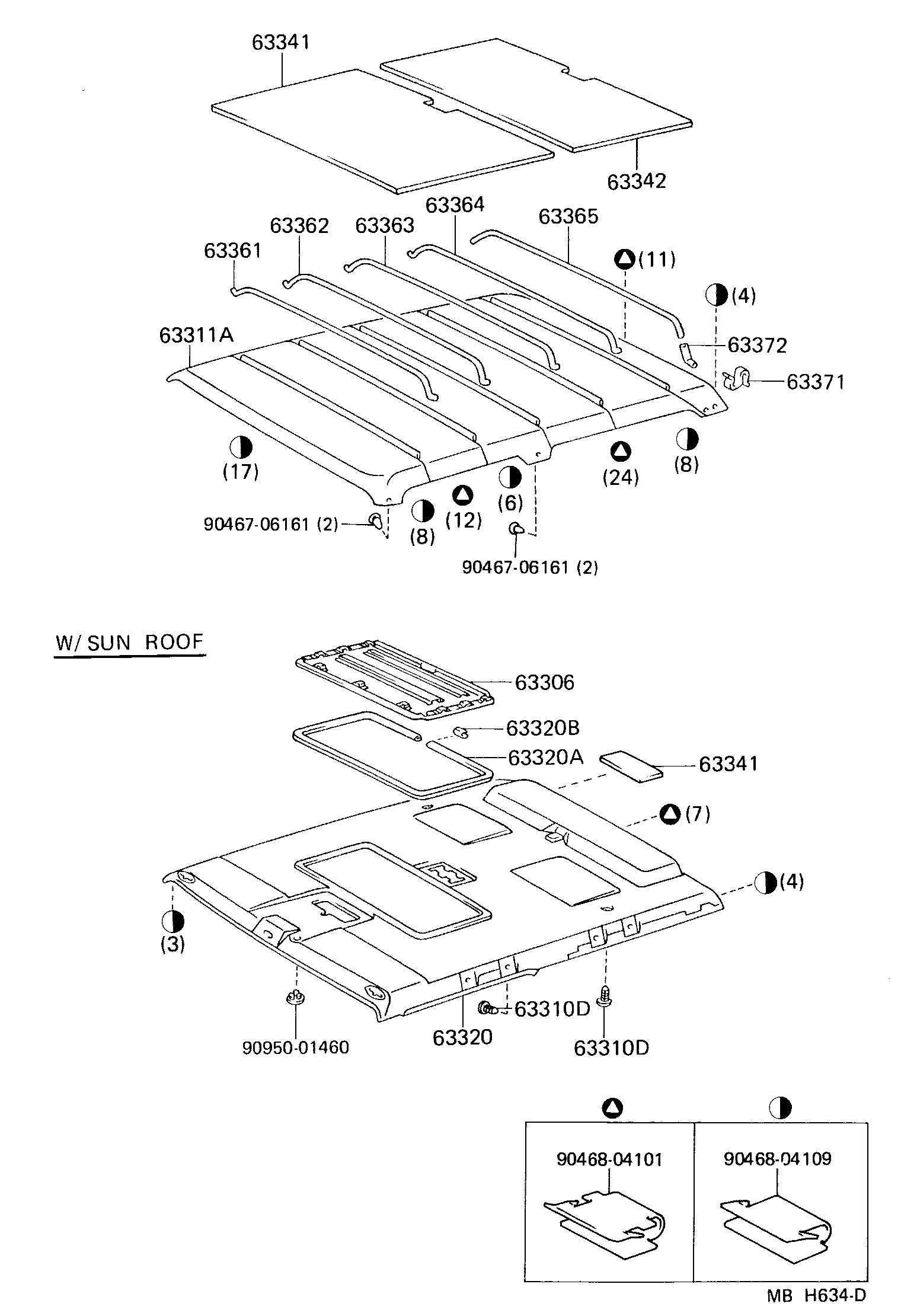 Toyota 63306-90K01-08 TRIM SUB-ASSY, SUNSHADE