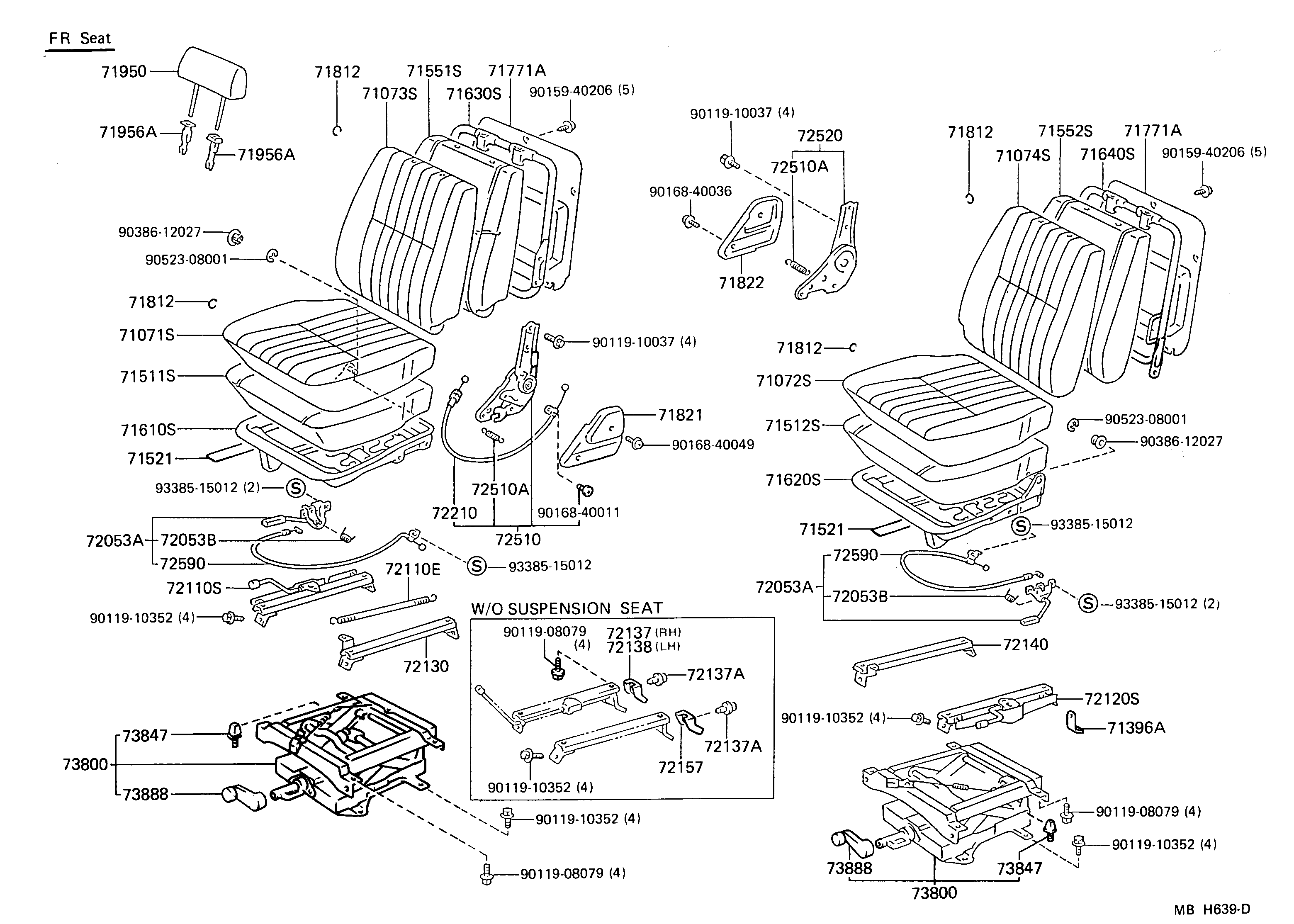 Toyota 71610-90K00 SPRING ASSY, FRONT SEAT CUSHION, RH(FOR SEPARATE TYPE)