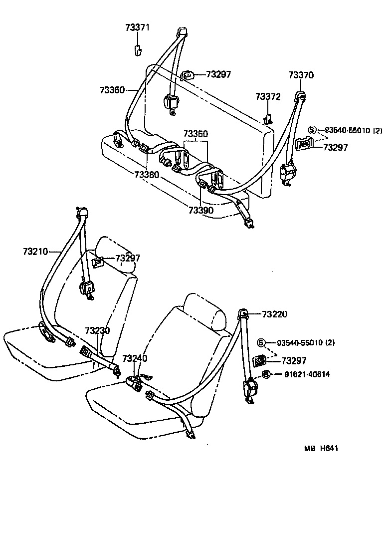 73350-90K02-06 BELT ASSY, REAR SEAT LAP TYPE, CENTER product image