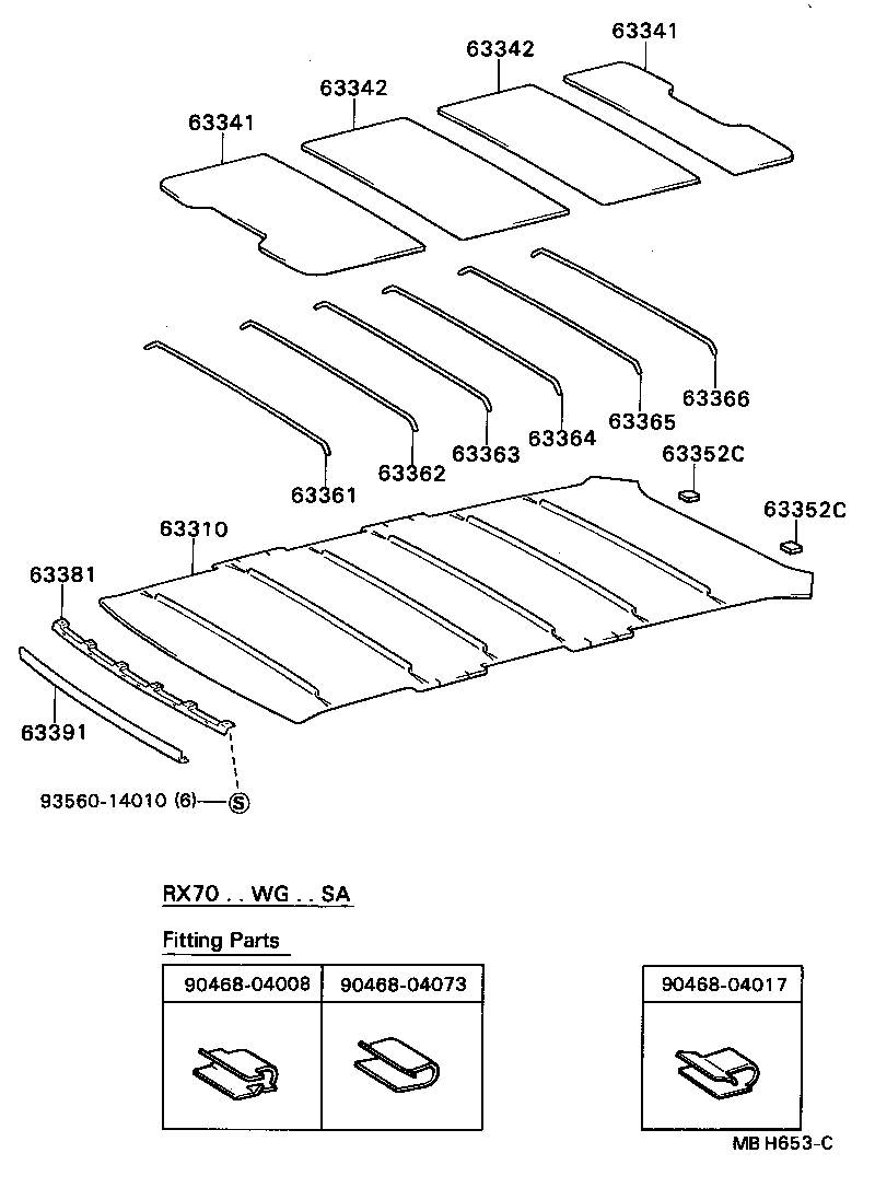 63341-22130 PAD, ROOF SILENCER, NO.1 product image