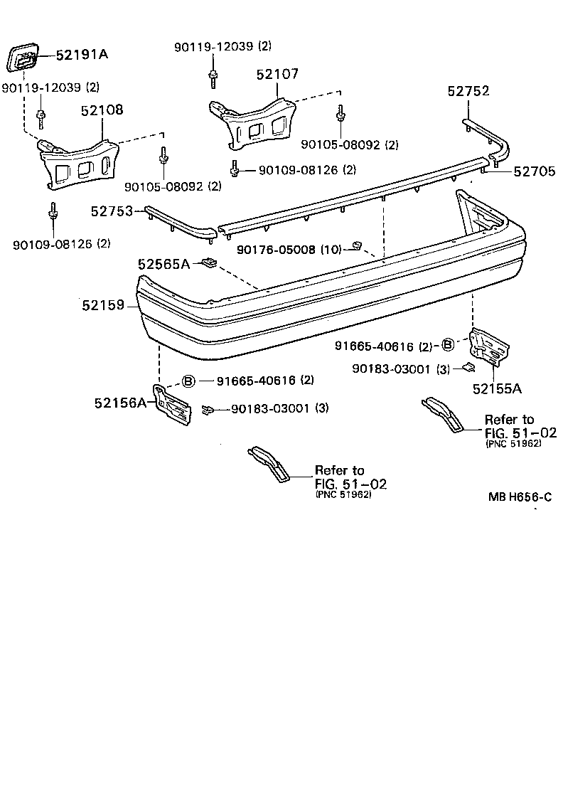 52159-22150-03 COVER, REAR BUMPER product image