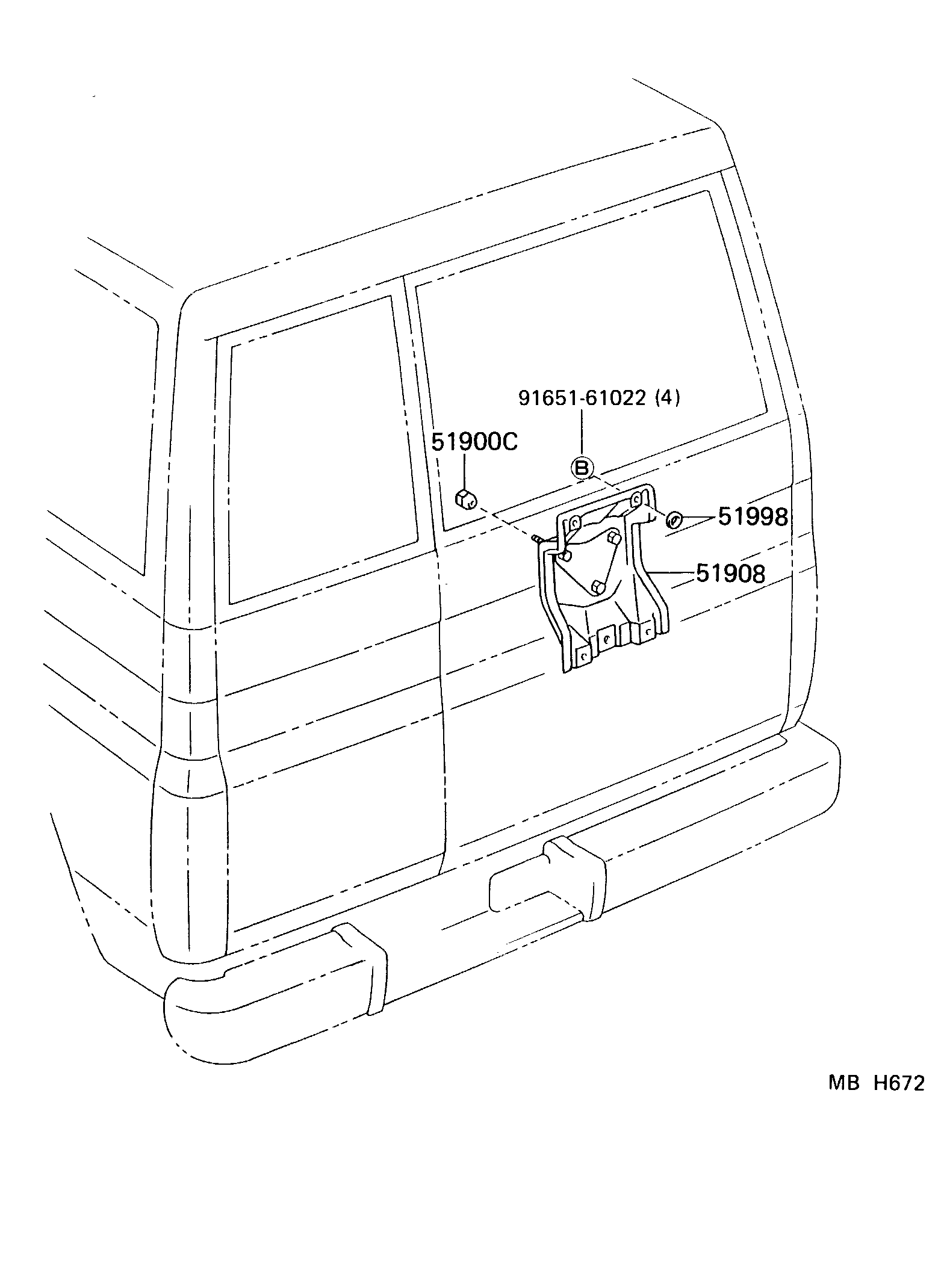 51908-90K03 BRACKET SUB-ASSY, SPARE WHEEL CARRIER product image