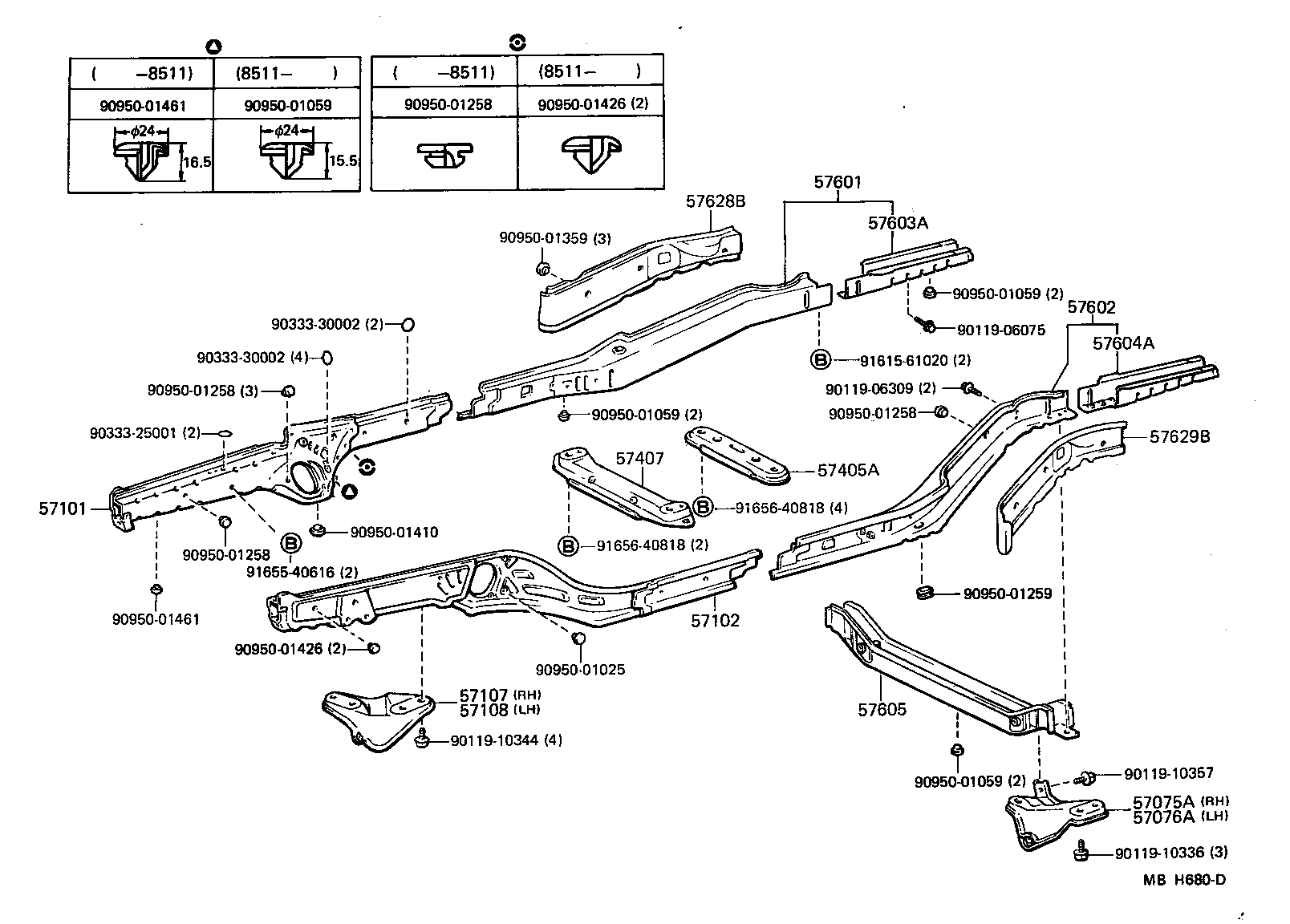 57101-17906 MEMBER SUB-ASSY, FRONT SIDE, RH product image